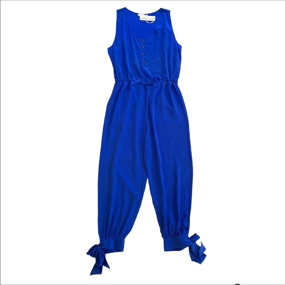 A Fine Line Blue Silk Onepiece Romper Jumpsuit M